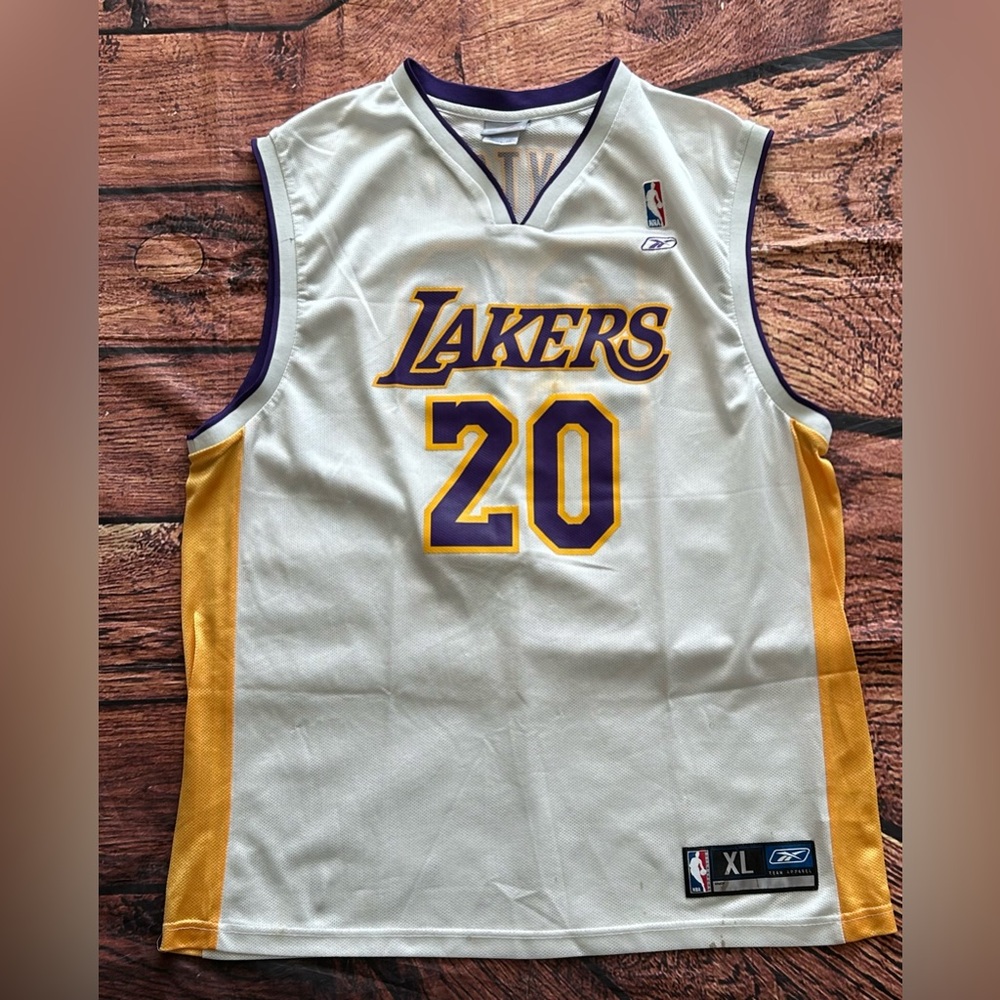 Reebok White and Yellow‎ Basketball Jersey